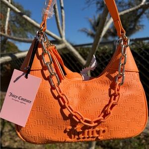 JUICY COUTURE Vibrant Shoulder Bag In CAN’T TAME HER Apricot Crush